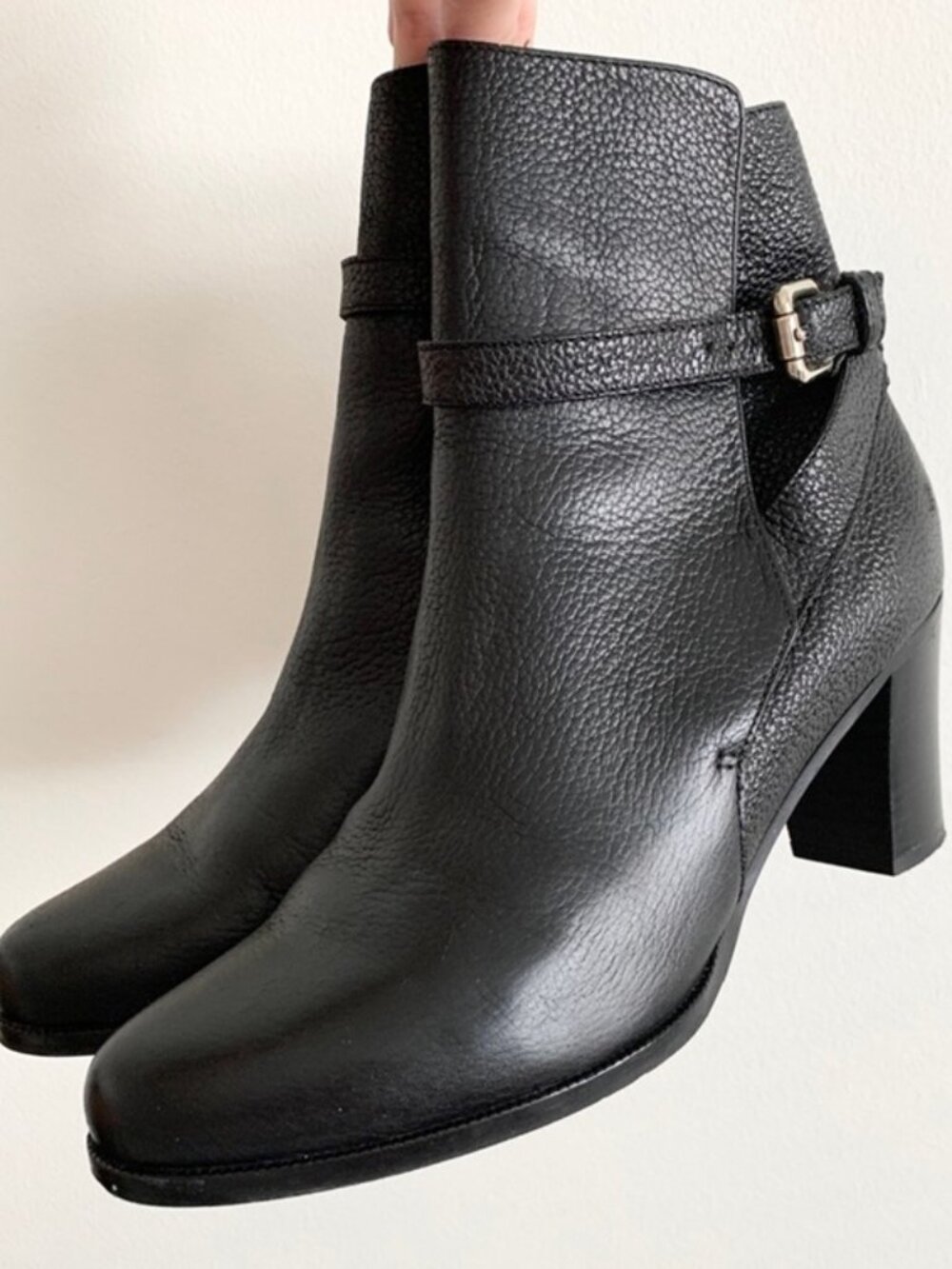 L. K. Bennett Aleena Black Leather Ankle Boot